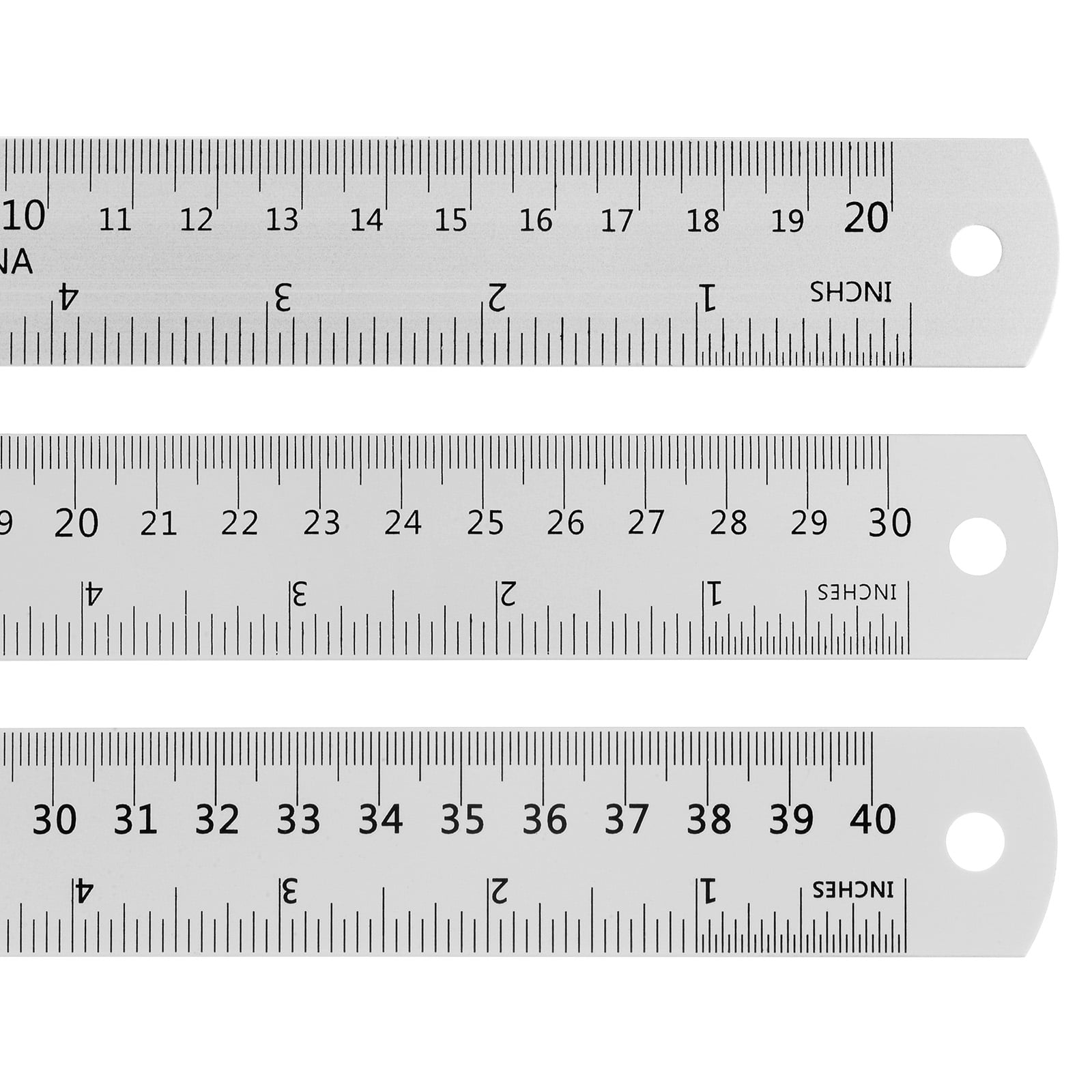 Stainless Steel Ruler and Metal Rule Kit with Conversion Table (Silver, 12  Inch, 6 Inch)