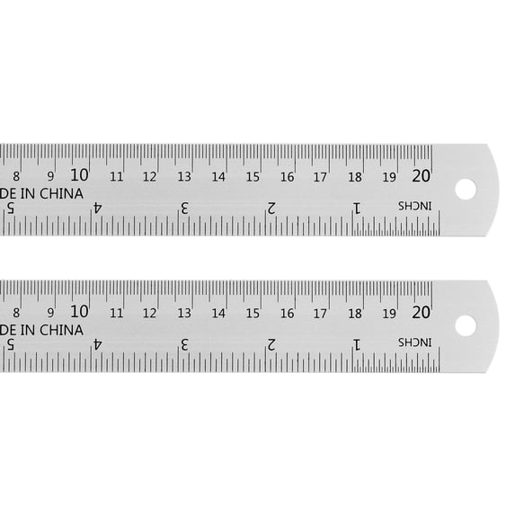 Steel Ruler 20cm 8 Inch Aluminum with Conversion Table, 2 Pieces ...
