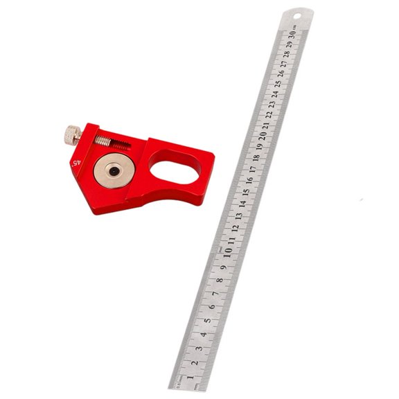 Steel Ruler Positioning Block 300mm Measuring Tool with Center Finder and Angle Scriber, Clear Scale Marking Line Gauge for Accurate Woodworking and DIY Projects, aluminum Alloy and St(C)