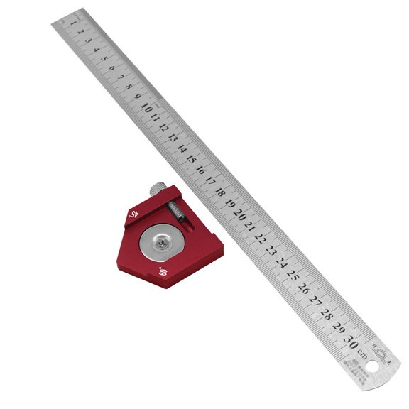 Steel Ruler Positioning Block 300mm Measuring Tool with Center Finder and Angle Scriber, Clear Scale Marking Line Gauge for Accurate Woodworking and DIY Projects, aluminum Alloy and St(B)