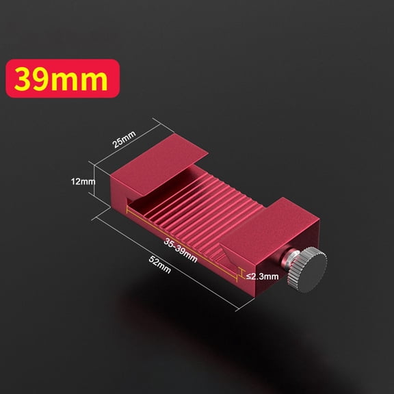 Steel Ruler Positioning Block Aluminum Alloy Scriber for Accurate Measurement Marking Layout Tool Limit Stop Fence Red(39mm)