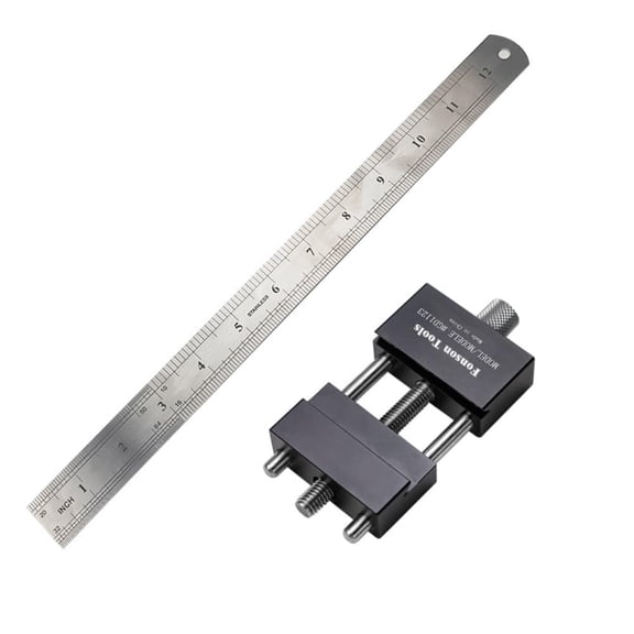 Steel Ruler Positioning Block Angle Scriber Line Marking Gauge for Ruler Locator Carpentry Scriber Measuring Woodworking Tools