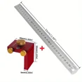 thumbnail image 1 of Steel Ruler Scribing Positioning Block - Aluminum Angle Scriber Line Marking Gauge,DIY Carpentry Scriber Measuring Locator (Block and Ruler), 1 of 7