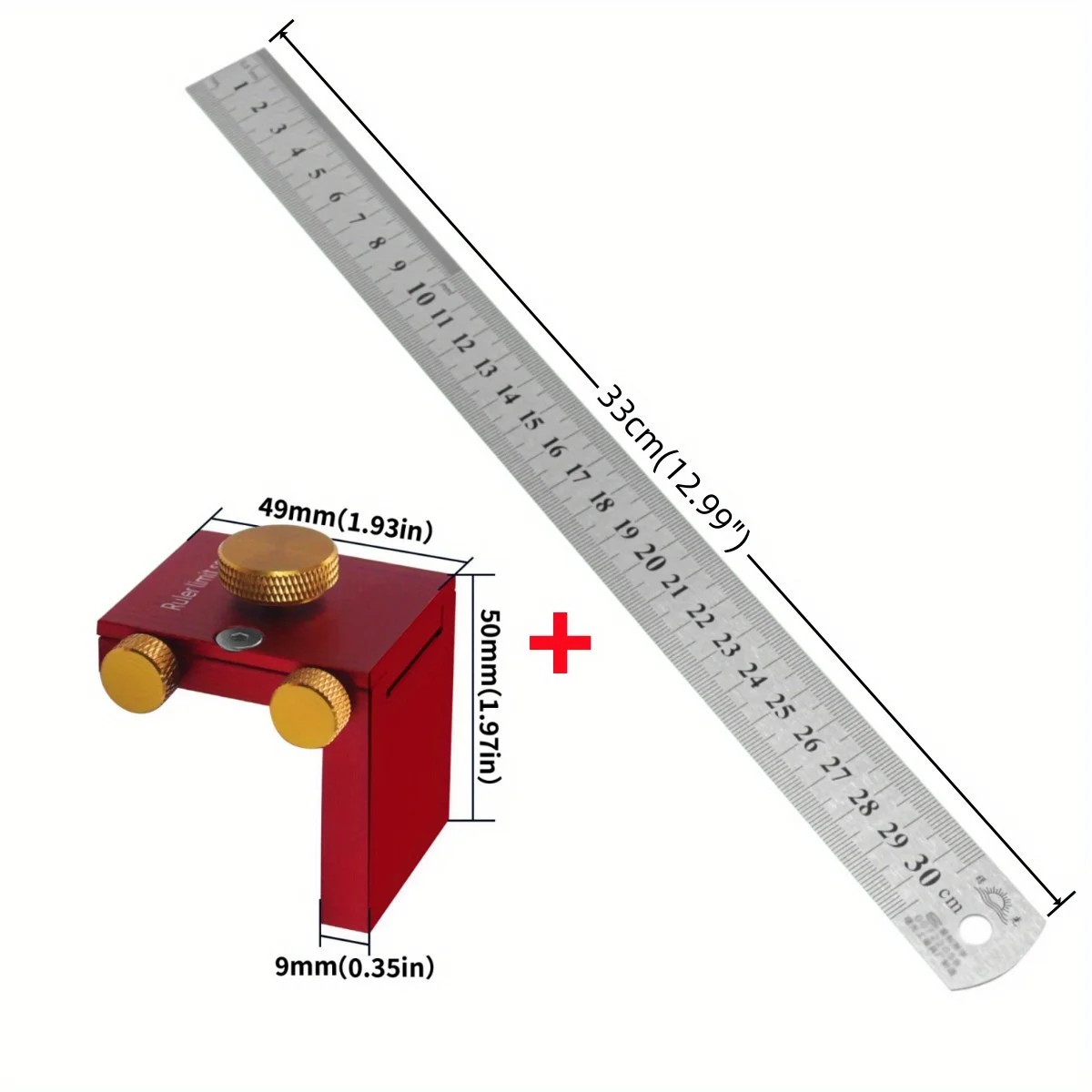 Woodworking Scriber Gauge Steel Ruler Positioning Block GAAH01