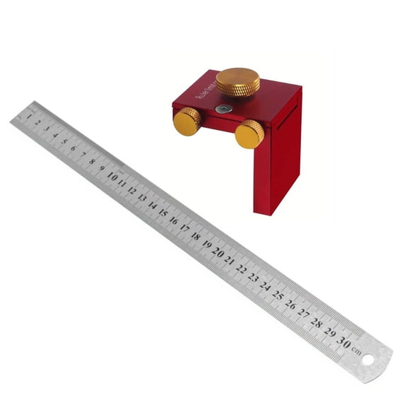 Steel Ruler Scribing Positioning Block Woodworking Scriber Line Marking Gauge DIY Carpentry Scriber Measuring Locator