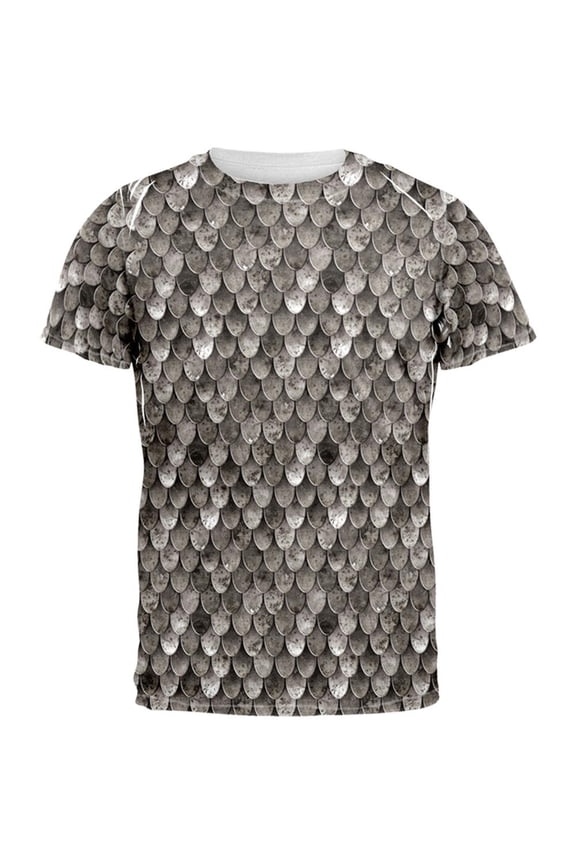 Steel Scale Armor Costume All Over Adult T-Shirt - 2X-Large