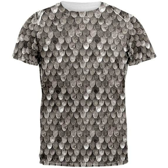 Steel Scale Armor Costume All Over Adult T-Shirt - 2X-Large