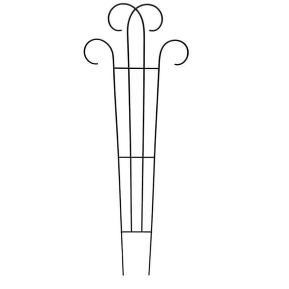 Steel Scrollwork Trellis - Black - 48 in. - Durable Weather-Resistant Design