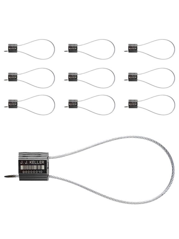 Steel Security Cable Seals Pull Tight with Aluminum Lock Body, Numbered, ISO 17712 Certified, Pack of 10 PCS