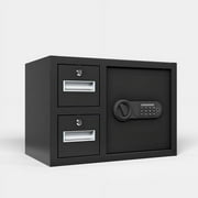 Steel Security Safe and Lock Box with Electronic Keypad - Secure Cash, Jewelry, ID Documents, Hassle-free installation,Black,1.85 Cubic Feet