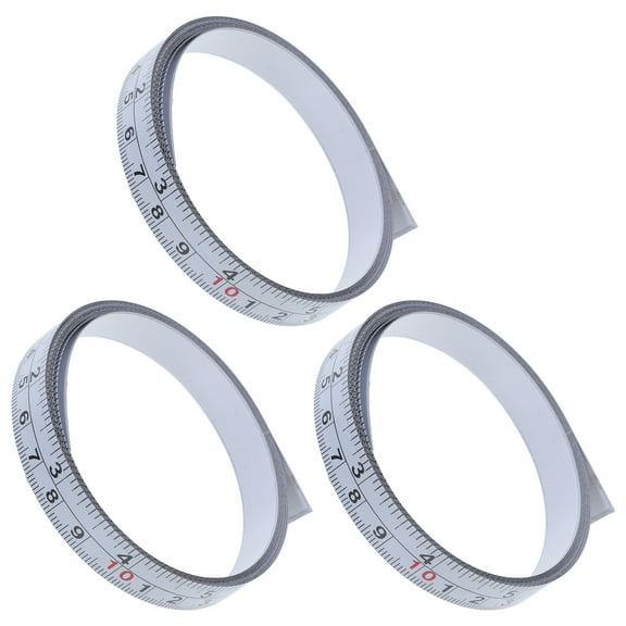 WHAMVOX Self Adhesive Precision Measuring Tape Set Dual Scale Ruler Tapes for Woodworking Drafting Table White