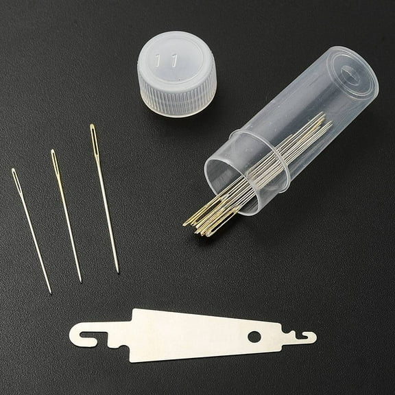 Steel Sewing Needles Big Eye Needles Big Eye Pointed Needles for Embroidery Stainless Steel Color 35~40x0.6~0.9mm 10pcs/box