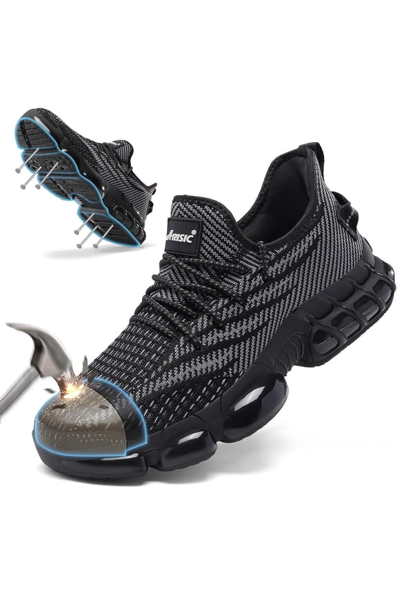 Steel Shoes for Men Women Comfortable Lightweight Safety Sneakers Non Slip Work Shoes Puncture Proof Composite Sneakers for Construction