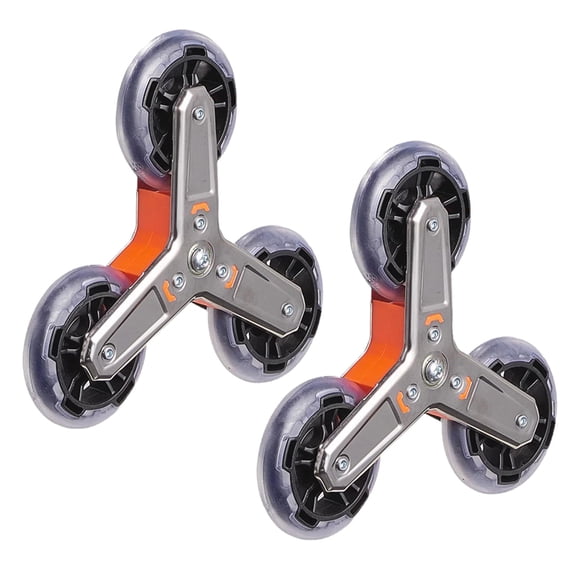 Steel Shopping Cart Replacement Wheel Set of 2 Triangle Casters Smooth Rolling Cart Wheel for Easy Stair Climbing
