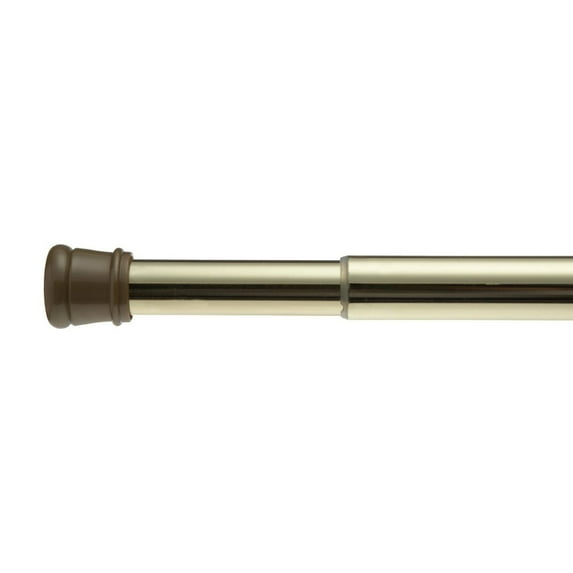 Steel Shower Curtain Tension Rod in Brass