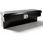 Steel Side Mount Tool Box, Truck Side Tool Box Pickup Rail Storage ToolBox with Lock Latch and Keys, Black