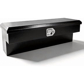 Steel Side Mount Tool Box, Truck Side Tool Box Pickup Rail Storage ToolBox with Lock Latch and Keys, Black