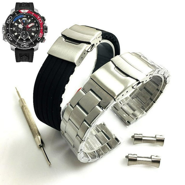 Steel Silicone Replacement Watch Band Citizen Aqualand BJ2167-03E