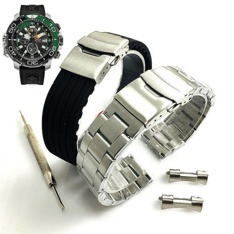 Steel Silicone Replacement Watch Band Citizen Aqualand BJ2168 01E B740 S122929