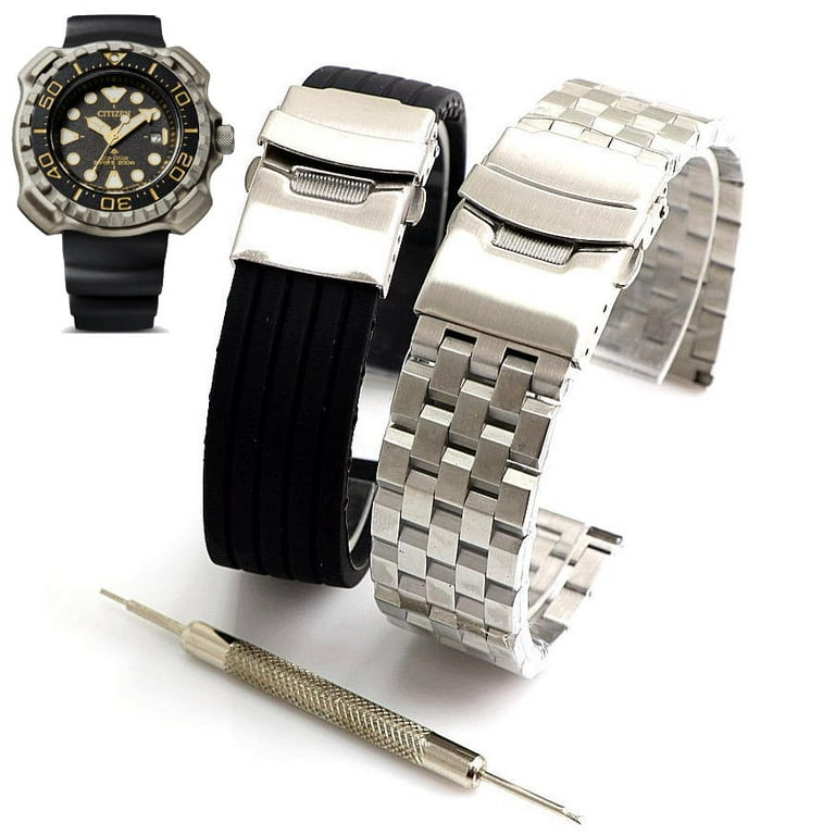 Steel Silicone Replacement Watch Band Citizen Diver BN0220 16E E168 S126568