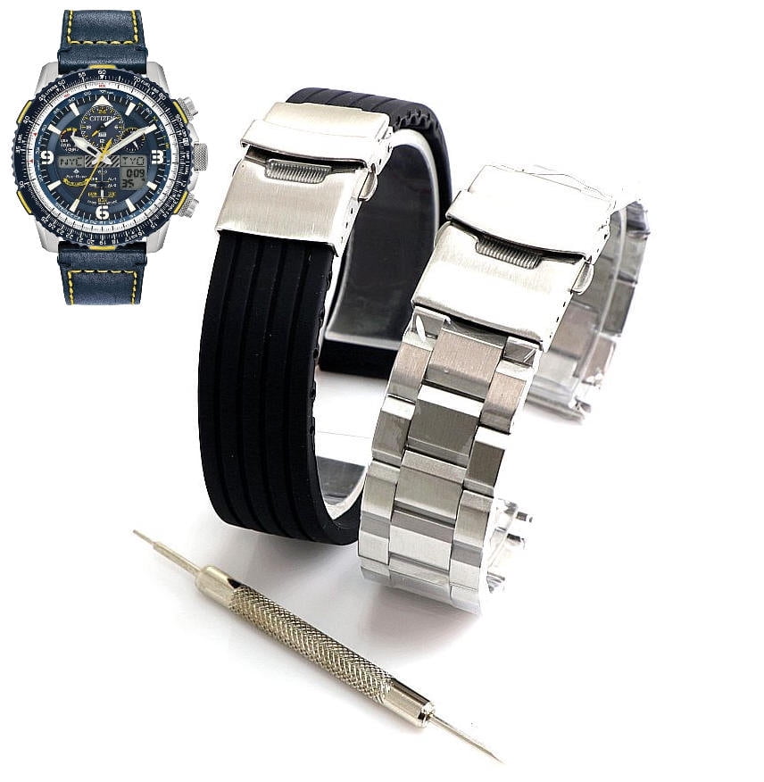 Steel & Silicone Replacement Watch Band Citizen Skyhawk JY807801L U680