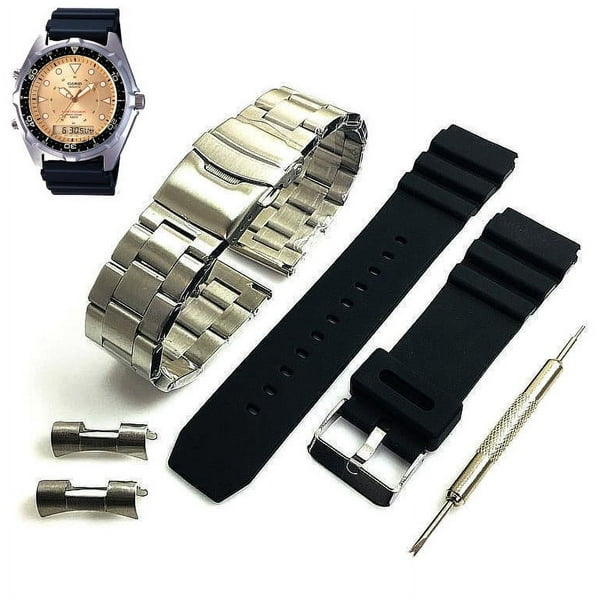 Steel Silicone Replacement Watch Band Fits Casio AMW 320 AMW320D 9EV Walmart Business Supplies