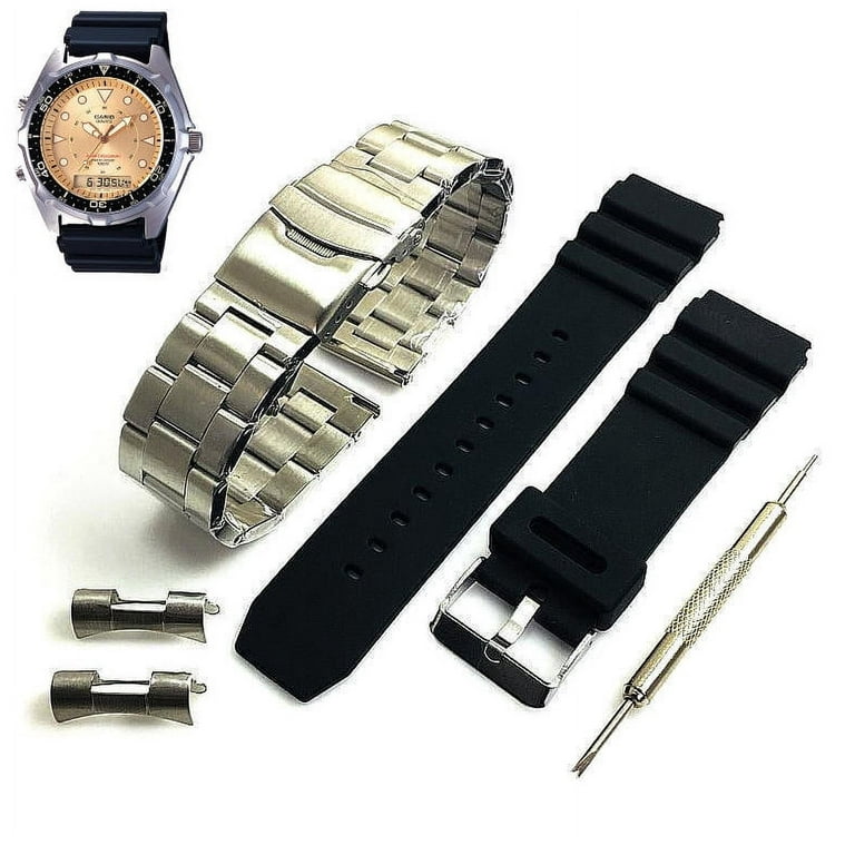Steel Silicone Replacement Watch Band Fits Casio AMW 320 AMW320D 9EV Walmart