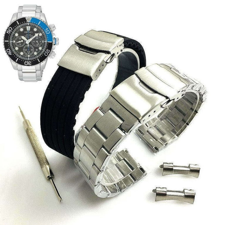 Steel Silicone Replacement Watch Band Strap Seiko SSC017 V175 0AD0 SSC017K1 Walmart
