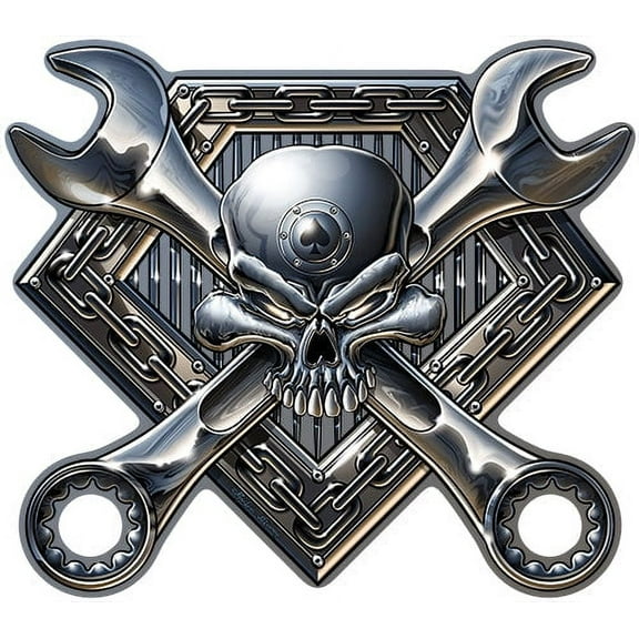 Steel Skull Novelty Sign | Indoor/Outdoor | Funny Home Décor for Garages, Living Rooms, Bedroom, Offices | SignMission personalized gift Wall Plaque Decoration