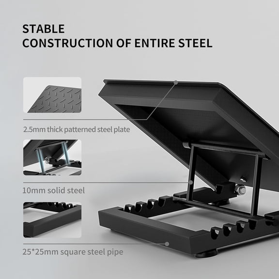 Steel Slant Board for Calf Stretching, 5-Angle Adjustable Incline Board with 660lbs Weight Capacity for Ankle Stretching Training at Home Gym
