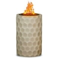 Steel Smokeless Propane Gas Round Stone Fireplace with Cover