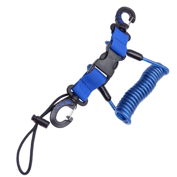 Steel Spring Coiled Lanyard with Quick Release Buckle for Cameras and Dive Light