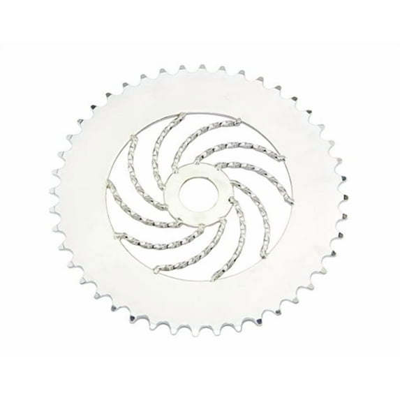 Steel Sprocket Twisted 44T Chrome. Bike sprocket, bicycle sprocket, bike parts, bicycle parts