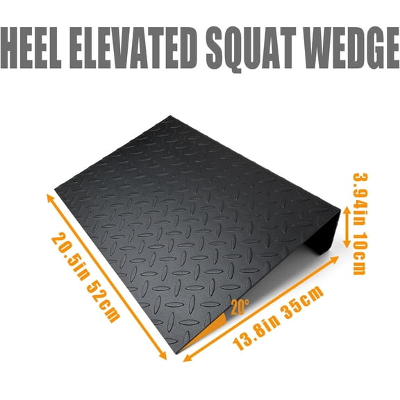 Steel Squat Wedge Block & Slant Board for Heel Elevated Split Squats and Calf Raises
