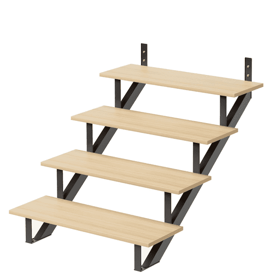 Steel Stair Riser 1-7 Step Stair Stringer for Deck Height 42.5in,MAX Load Capacity:500lbs,2pcs