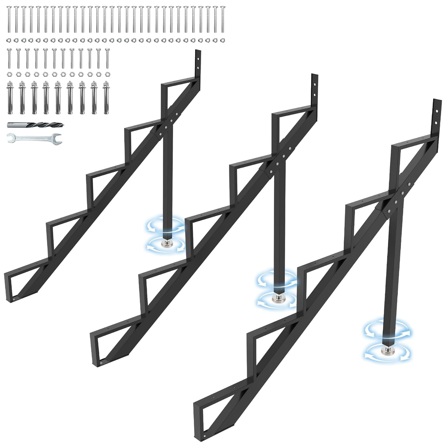 Steel Stair Step Riser 5-Step-3 Pack, Metal Stair Stringer with ...