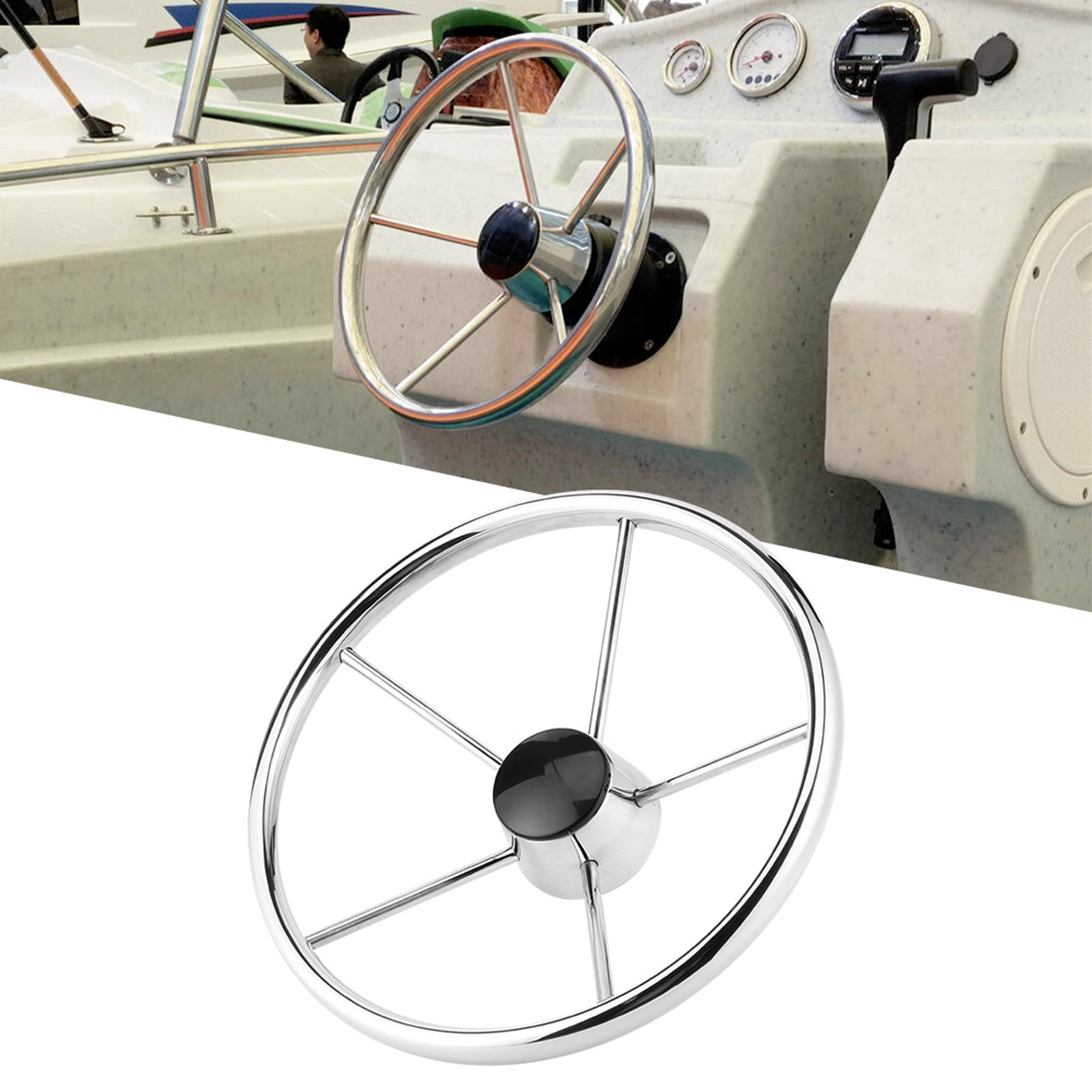 Steel Steering Wheel, Boat Steering Wheel Knob Design Stainless Steel 5