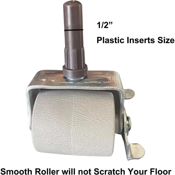 Steel Stem Bed Frame Casters Set of 4, Locking Replacement Wheels with