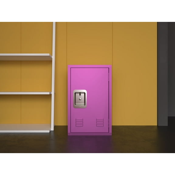 Steel Storage Cabinet, Locking Metal Cabinet with Ample Storage Space, File Cabinet Organizer Accent Storage Cabinet for Office, Garage, Home, Living Room, Easy Assembly, 23.6*14.5*14.5 inches, Purple