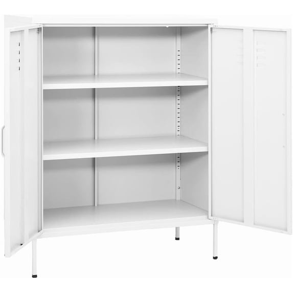 Steel Storage Cabinet with 2 Doors and Adjustable Shelves, Pink 31.5x13 ...