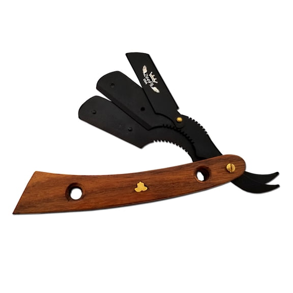 Steel Straight Razor w/ Wooden Handle USA BARBER SAFETY RAZOR SHAVETTE RASIEREN