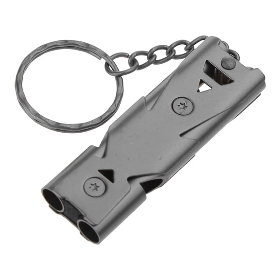 Steel Survival Whistle Sound Whistle with Keychain Outdoor Sports Camp First Double Pipe Whistles