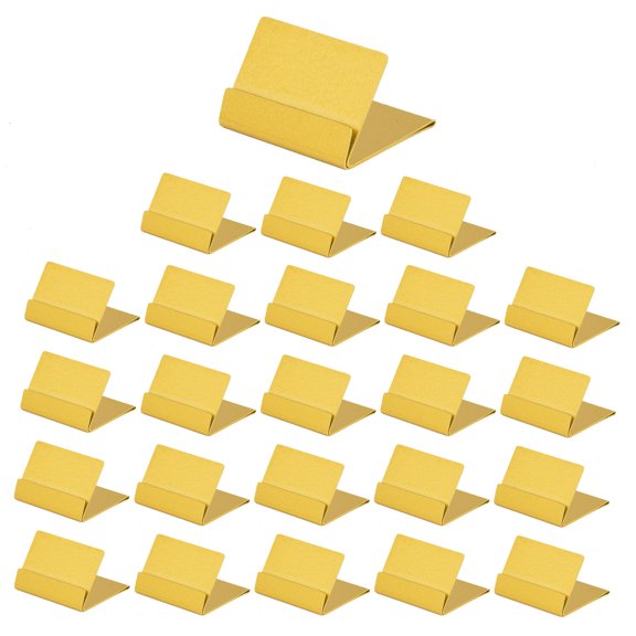 Steel Table Card Holder Gold 24pk For Photos, Food Signs, Memo Notes, Weddings, Restaurants, Birthdays