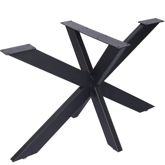 Steel Table Frame 28L x 31W x 59H Inches, Table Base for Conference Tables, Black Powder Coated Metal Table Legs