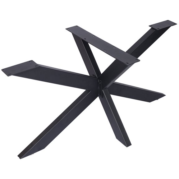 Steel Table Frame for Conference Room, 28x31x59 Inch Black Table Base with Pre-Drilled Holes for Easy Assembly
