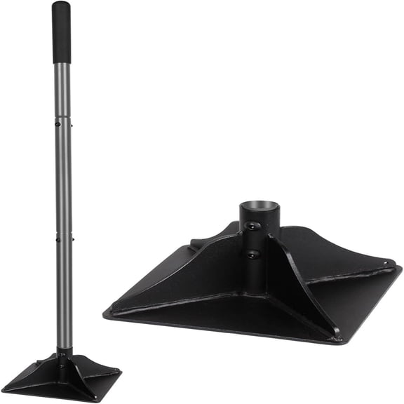 Steel Tamper with 48 inch Handle 8"x8" Garden Rubber Grip for Laborsaving All-Steel Heavy Duty Ideal Tool Leveling Ground Installing pavers and Repairing Blacktop