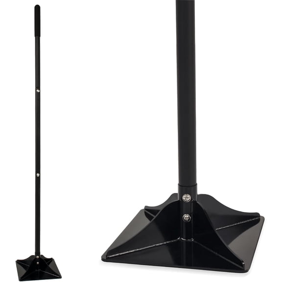 Steel Tamper, 8'' x 8'' Garden Ground Tamper Tool, Durable Steel Handheld Tamper with 48 inch Handle, Garden Tools for Landscaping and Repair Work