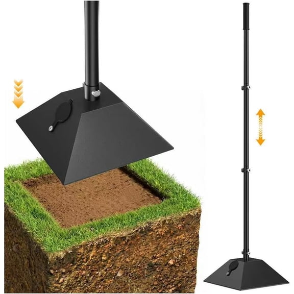 Steel Tamper 8"x8" with 49" Handle, Ground Tamper Tool Fillable Steel Base, Heavy Duty Compactor Tool Adjustable Length, Rubber Grip for Soil,Asphalt,Ground,Gravel,Paver,Yard and Blacktop Repair