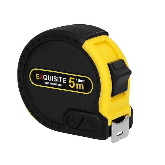 Steel Tape Measure 5M Retractable Self-Locking Measuring Tape with Buckel Design Thickened Blade, Clear Metric Ruler, Rubber Grip, Heavy Duty, Durable, Accurate Woodworking & Construction Tool
