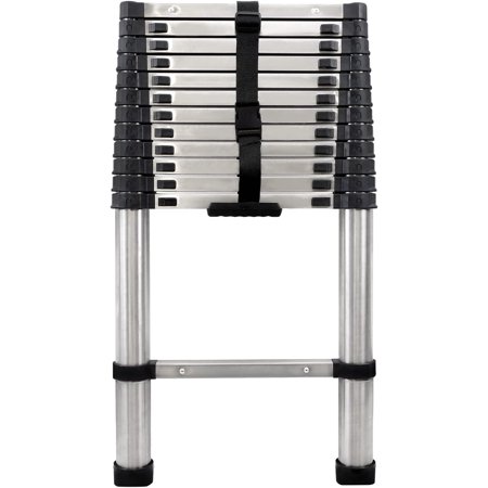 Steel Telescoping Ladder Heavy Duty 12.5 FT Collapsible Telescopic Ladder with Lock Mechanism 330lbs Max Capacity 3.8M
